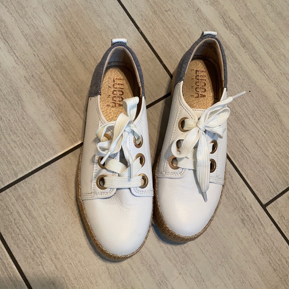 Luca Lane platform leather sneakers w/ details